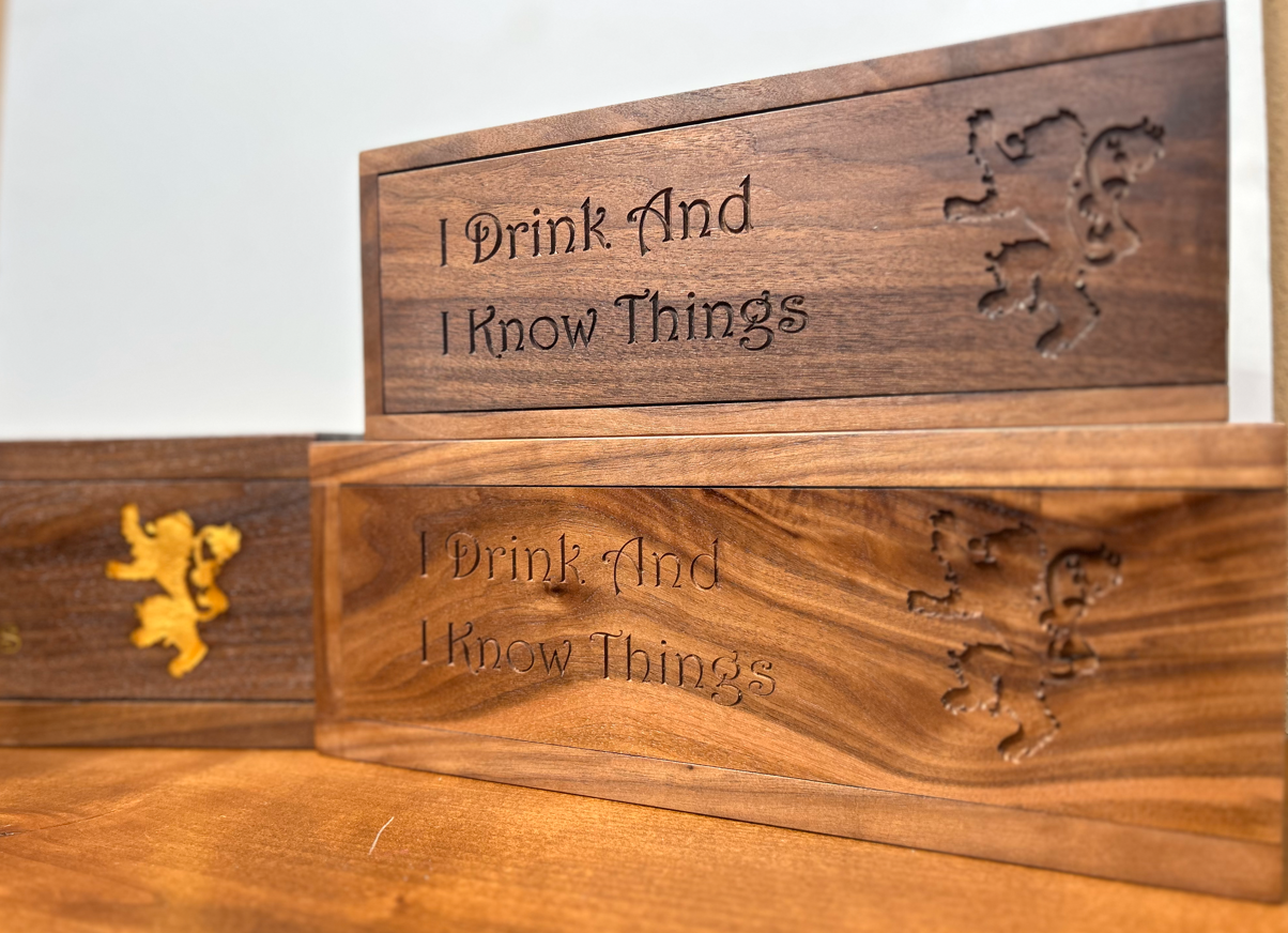 Customized Hard Wood Wine Boxes - Walnut