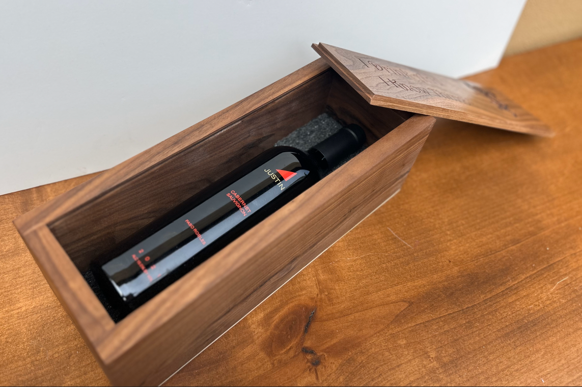 Customized Hard Wood Wine Boxes - Walnut